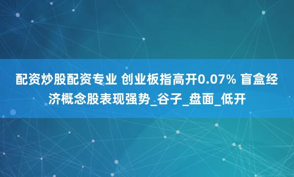 配资炒股配资专业 创业板指高开0.07% 盲盒经济概念股表现强势_谷子_盘面_低开