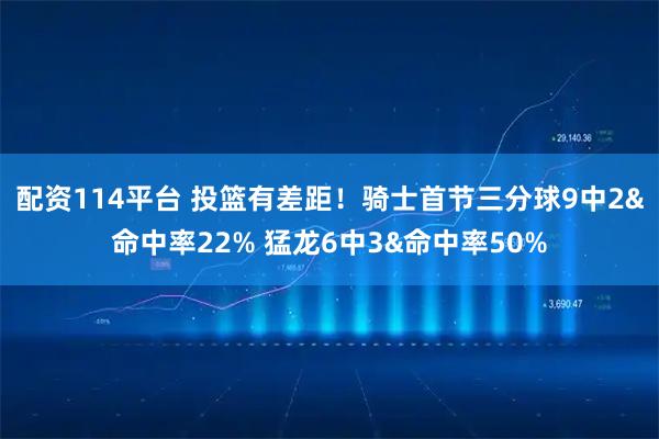 配资114平台 投篮有差距！骑士首节三分球9中2&命中率22% 猛龙6中3&命中率50%