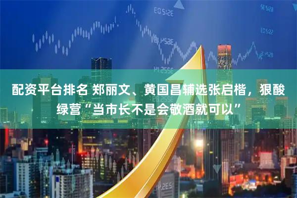 配资平台排名 郑丽文、黄国昌辅选张启楷，狠酸绿营“当市长不是会敬酒就可以”